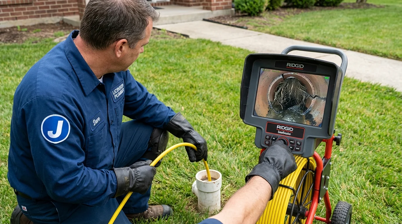 Sewer camera inspection being performed by Johns Plumbing LLC in Garretson